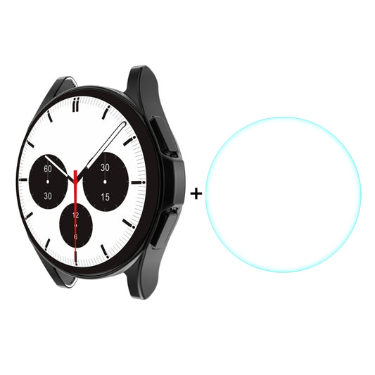 ENKAY Pour Samsung Galaxy Watch4 Classic 42mm ENKAY Chapeau-Prince Couverture Complète Galvanoplastie Étui Souple TPU HD Couverture Transparente + Protecteur en Verre Trempé, For Samsung Galaxy Watch4 Classic 42mm