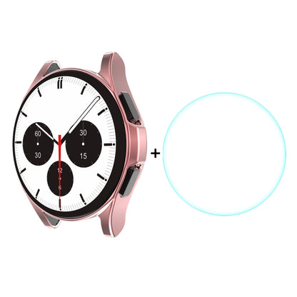 Pour Samsung Galaxy Watch4 Classic 46mm ENKAY Chapeau-Prince Couverture Complète Galvanoplastie Étui Souple TPU HD Couverture Transparente + Protecteur En Verre Trempé, For Samsung Galaxy Watch4 Classic 46mm