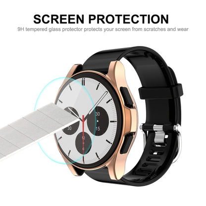 Pour Samsung Galaxy Watch4 Classic 46mm ENKAY Chapeau-Prince Couverture Complète Galvanoplastie Étui Souple TPU HD Couverture Transparente + Protecteur En Verre Trempé, For Samsung Galaxy Watch4 Classic 46mm