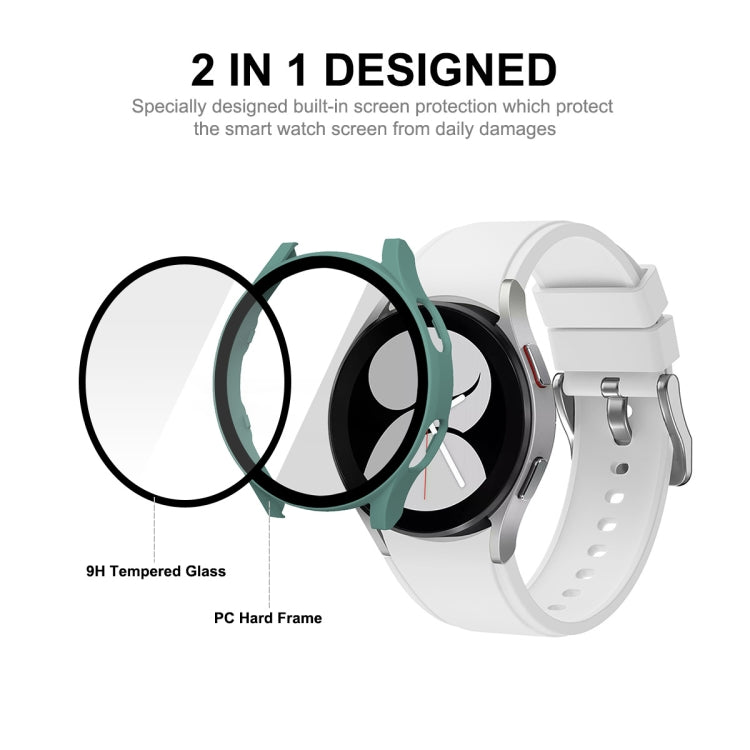 ENKAY Hat-Prince Cadre PC à Couverture Complète + Protecteur en Verre Trempé Coque Composite pour Samsung Galaxy Watch4 40mm