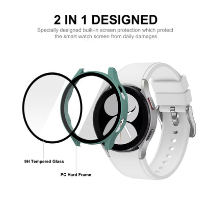 ENKAY Hat-Prince Cadre PC à Couverture Complète + Protecteur en Verre Trempé Coque Composite pour Samsung Galaxy Watch4 40mm