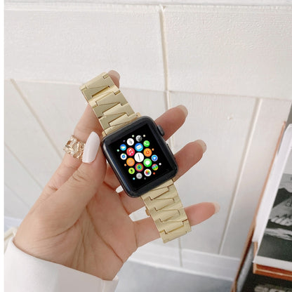 Bracelet en métal en acier inoxydable à chaîne créative pour la série Apple Watch, 7 41mm / 6&SE&5&4 40mm / 3&2&1 38mm, 7 45mm / 6&SE&5&4 44mm / 3&2&1 42mm