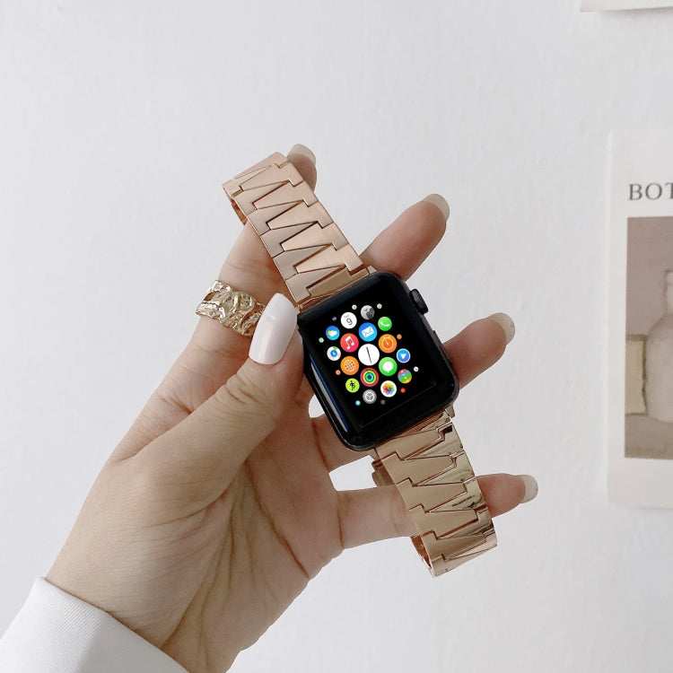 Bracelet en métal en acier inoxydable à chaîne créative pour la série Apple Watch, 7 41mm / 6&SE&5&4 40mm / 3&2&1 38mm, 7 45mm / 6&SE&5&4 44mm / 3&2&1 42mm