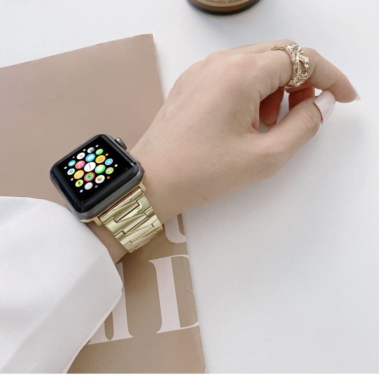 Bracelet en métal en acier inoxydable à chaîne créative pour la série Apple Watch, 7 41mm / 6&SE&5&4 40mm / 3&2&1 38mm, 7 45mm / 6&SE&5&4 44mm / 3&2&1 42mm