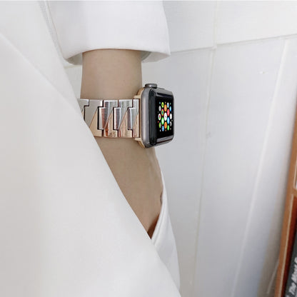 Bracelet en métal en acier inoxydable à chaîne créative pour la série Apple Watch, 7 41mm / 6&SE&5&4 40mm / 3&2&1 38mm, 7 45mm / 6&SE&5&4 44mm / 3&2&1 42mm