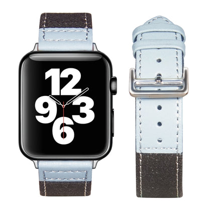 Bracelet en cuir à boucle argentée pour la série Apple Watch, 7 41mm / 6&SE&5&4 40mm / 3&2&1 38mm, 7 45mm / 6&SE&5&4 44mm / 3&2&1 42mm