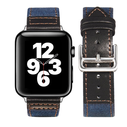 Bracelet en cuir à boucle argentée pour la série Apple Watch, 7 41mm / 6&SE&5&4 40mm / 3&2&1 38mm, 7 45mm / 6&SE&5&4 44mm / 3&2&1 42mm