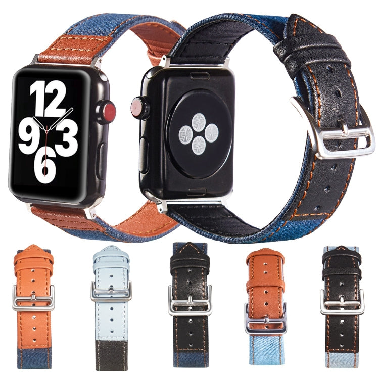 Bracelet en cuir à boucle argentée pour la série Apple Watch, 7 41mm / 6&SE&5&4 40mm / 3&2&1 38mm, 7 45mm / 6&SE&5&4 44mm / 3&2&1 42mm