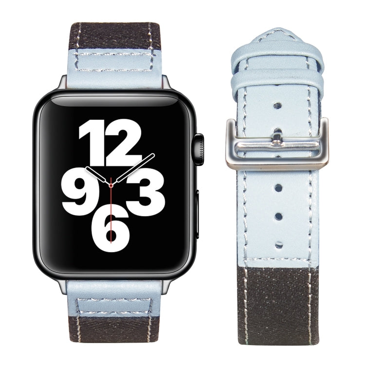 Bracelet en cuir à boucle argentée pour la série Apple Watch, 7 41mm / 6&SE&5&4 40mm / 3&2&1 38mm, 7 45mm / 6&SE&5&4 44mm / 3&2&1 42mm