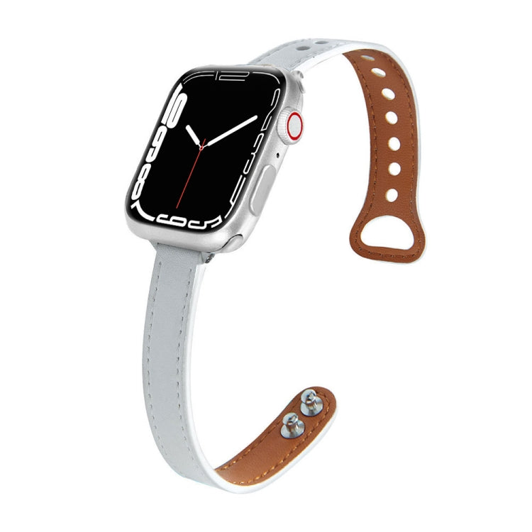 Bracelet de remplacement en cuir pour Apple Watch Series, 7 41mm / 6&SE&5&4 40mm / 3&2&1 38mm, 7 45mm / 6&SE&5&4 44mm / 3&2&1 42mm