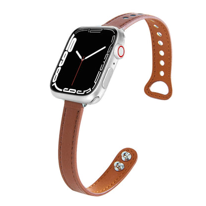Bracelet de remplacement en cuir pour Apple Watch Series, 7 41mm / 6&SE&5&4 40mm / 3&2&1 38mm, 7 45mm / 6&SE&5&4 44mm / 3&2&1 42mm