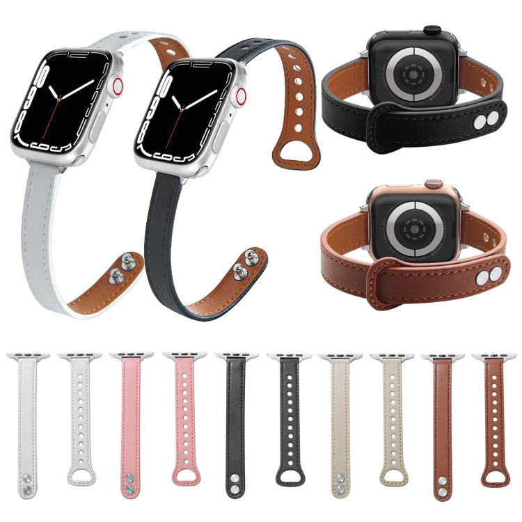 Bracelet de remplacement en cuir pour Apple Watch Series, 7 41mm / 6&SE&5&4 40mm / 3&2&1 38mm, 7 45mm / 6&SE&5&4 44mm / 3&2&1 42mm