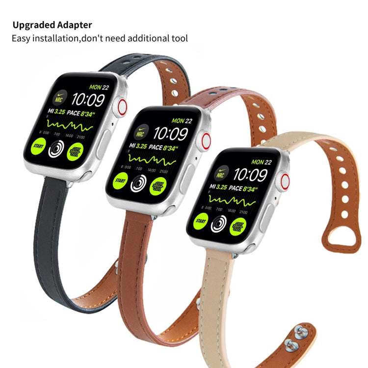 Bracelet de remplacement en cuir pour Apple Watch Series, 7 41mm / 6&SE&5&4 40mm / 3&2&1 38mm, 7 45mm / 6&SE&5&4 44mm / 3&2&1 42mm