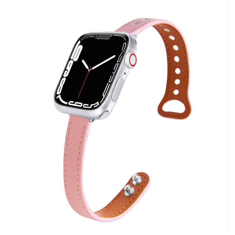 Bracelet de remplacement en cuir pour Apple Watch Series, 7 41mm / 6&SE&5&4 40mm / 3&2&1 38mm, 7 45mm / 6&SE&5&4 44mm / 3&2&1 42mm