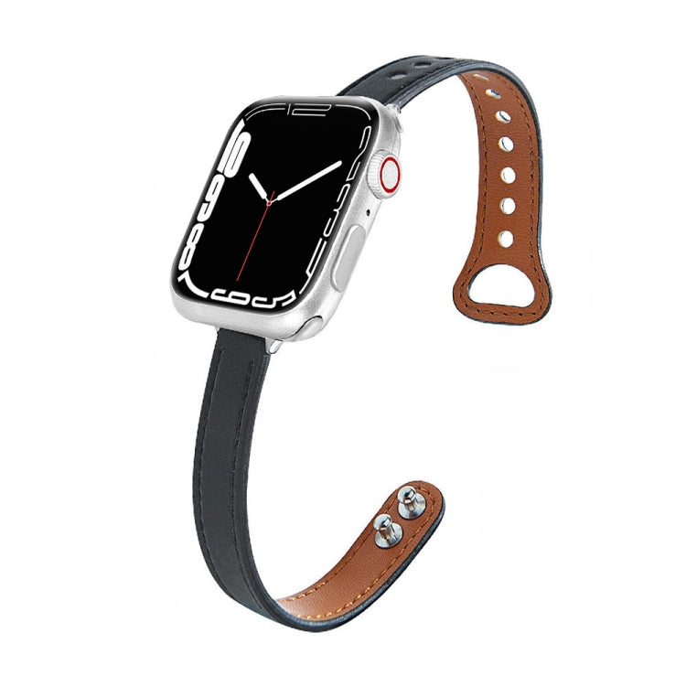 Bracelet de remplacement en cuir pour Apple Watch Series, 7 41mm / 6&SE&5&4 40mm / 3&2&1 38mm, 7 45mm / 6&SE&5&4 44mm / 3&2&1 42mm