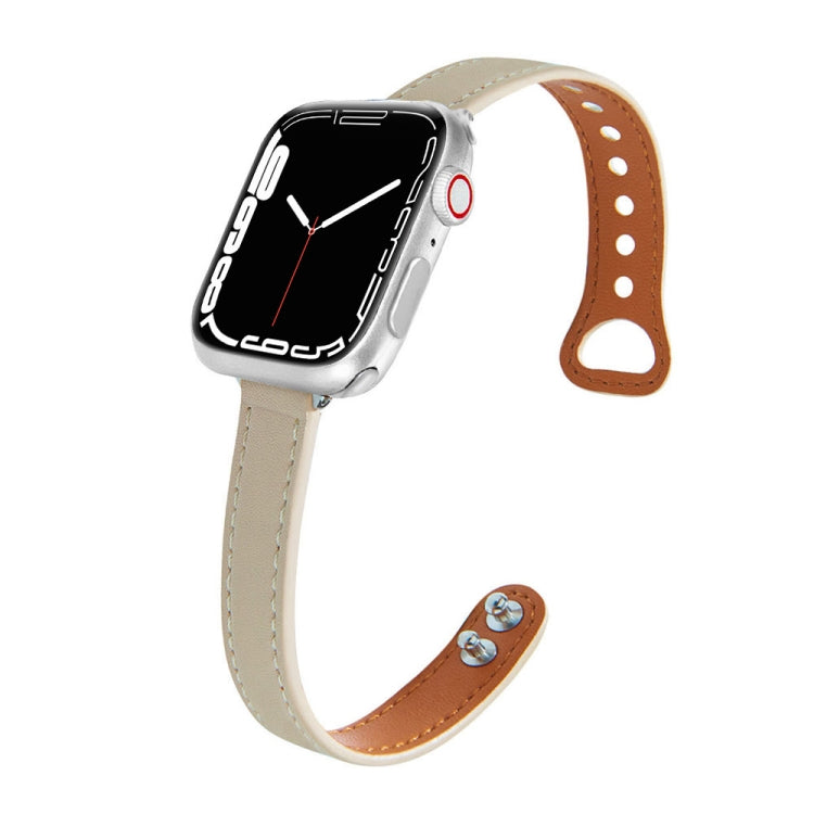 Bracelet de remplacement en cuir pour Apple Watch Series, 7 41mm / 6&SE&5&4 40mm / 3&2&1 38mm, 7 45mm / 6&SE&5&4 44mm / 3&2&1 42mm