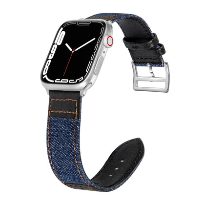 Bracelet de montre de rechange en cuir Denim Fit pour Apple Watch Series, 7 41mm / 6&SE&5&4 40mm / 3&2&1 38mm, 7 45mm / 6&SE&5&4 44mm / 3&2&1 42mm