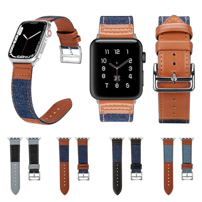Bracelet de montre de rechange en cuir Denim Fit pour Apple Watch Series, 7 41mm / 6&SE&5&4 40mm / 3&2&1 38mm, 7 45mm / 6&SE&5&4 44mm / 3&2&1 42mm