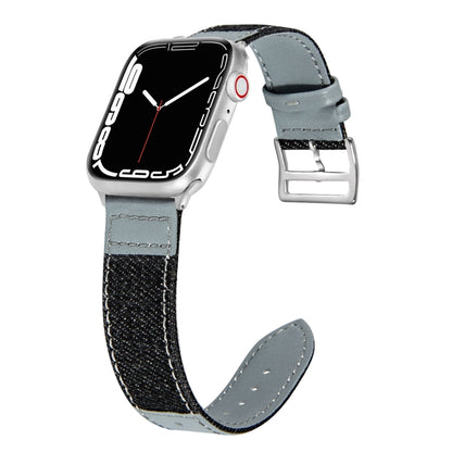 Bracelet de montre de rechange en cuir Denim Fit pour Apple Watch Series, 7 41mm / 6&SE&5&4 40mm / 3&2&1 38mm, 7 45mm / 6&SE&5&4 44mm / 3&2&1 42mm