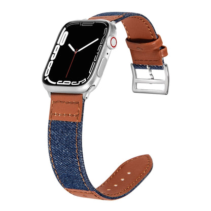 Bracelet de montre de rechange en cuir Denim Fit pour Apple Watch Series, 7 41mm / 6&SE&5&4 40mm / 3&2&1 38mm, 7 45mm / 6&SE&5&4 44mm / 3&2&1 42mm