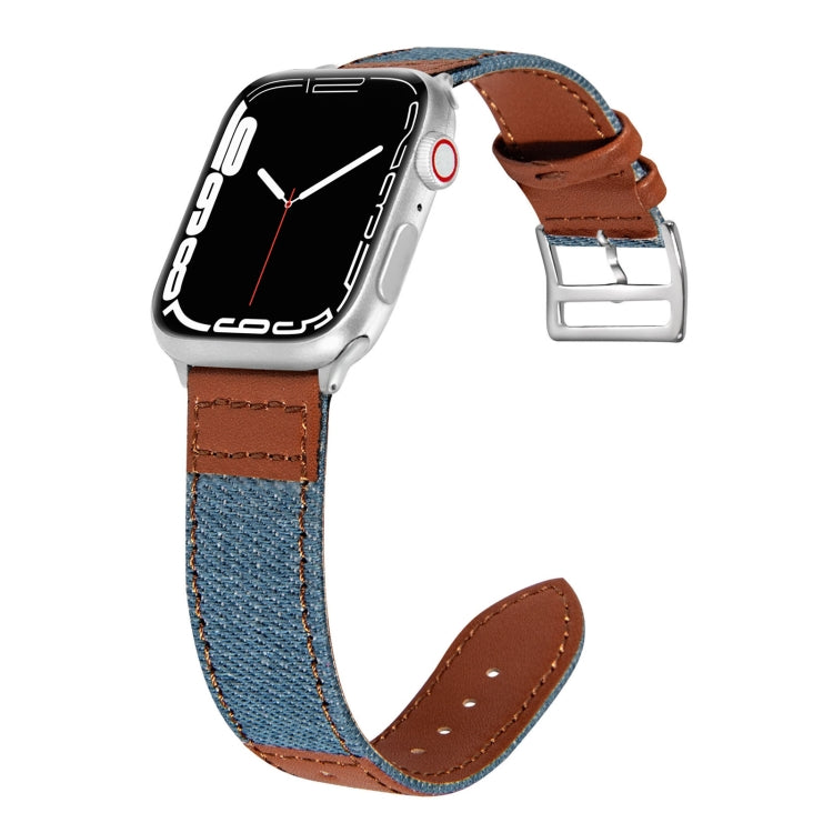 Bracelet de montre de rechange en cuir Denim Fit pour Apple Watch Series, 7 41mm / 6&SE&5&4 40mm / 3&2&1 38mm, 7 45mm / 6&SE&5&4 44mm / 3&2&1 42mm