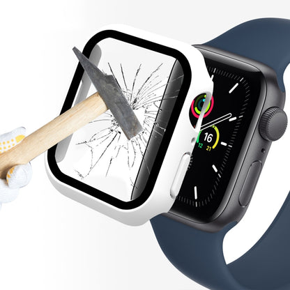 ENKAY Hat-Prince Cadre PC 2 en 1 + Protecteur en Verre Trempé 9H Couverture Complète pour Apple Watch Series 7 45mm