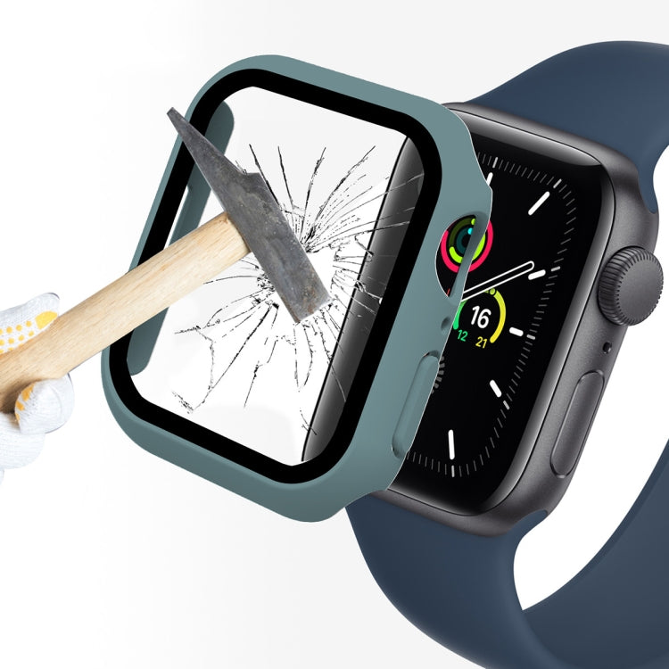 ENKAY Hat-Prince Cadre PC 2 en 1 + Protecteur en Verre Trempé 9H Couverture Complète pour Apple Watch Series 7 45mm