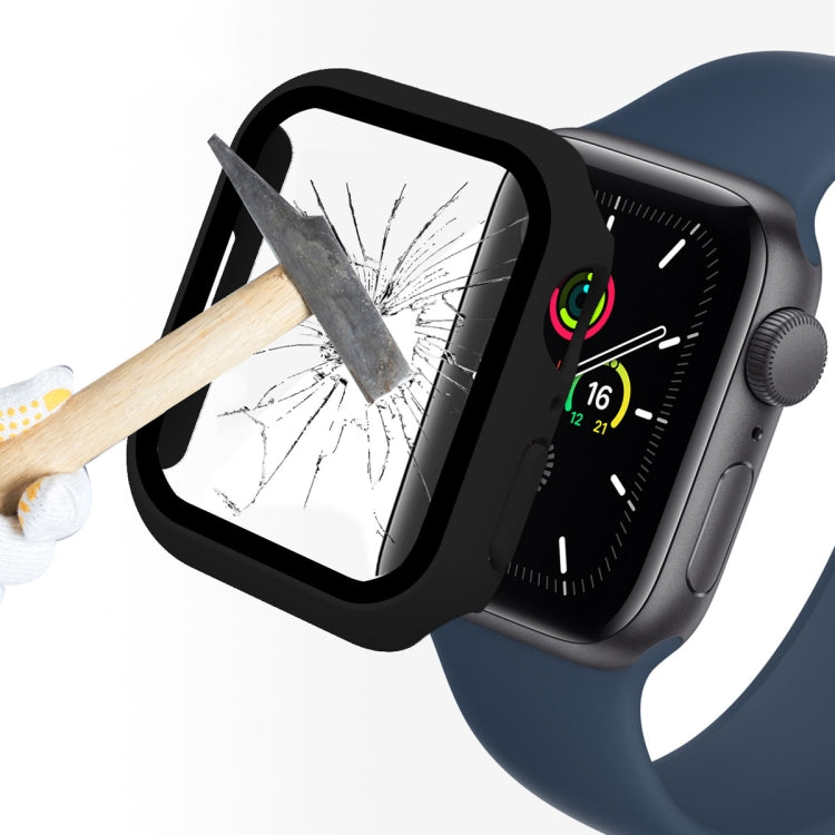 ENKAY Hat-Prince Cadre PC 2 en 1 + Protecteur en Verre Trempé 9H Couverture Complète pour Apple Watch Series 7 45mm