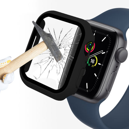 ENKAY Hat-Prince Cadre PC 2 en 1 + Protecteur en Verre Trempé 9H Couverture Complète pour Apple Watch Series 7 45mm