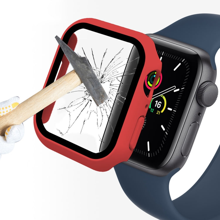 ENKAY Hat-Prince Cadre PC 2 en 1 + Protecteur en Verre Trempé 9H Couverture Complète pour Apple Watch Series 7 45mm