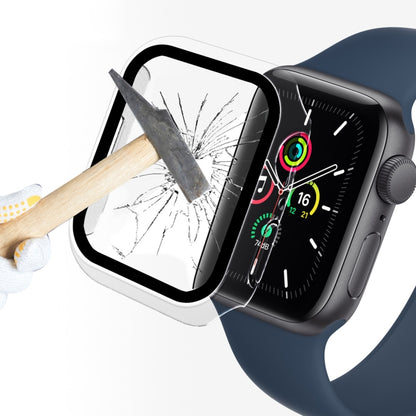 ENKAY Hat-Prince Cadre PC 2 en 1 + Protecteur en Verre Trempé 9H Couverture Complète pour Apple Watch Series 7 45mm