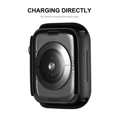 ENKAY Hat-Prince Cadre PC 2 en 1 + Protecteur en Verre Trempé 9H Couverture Complète pour Apple Watch Series 7 45mm