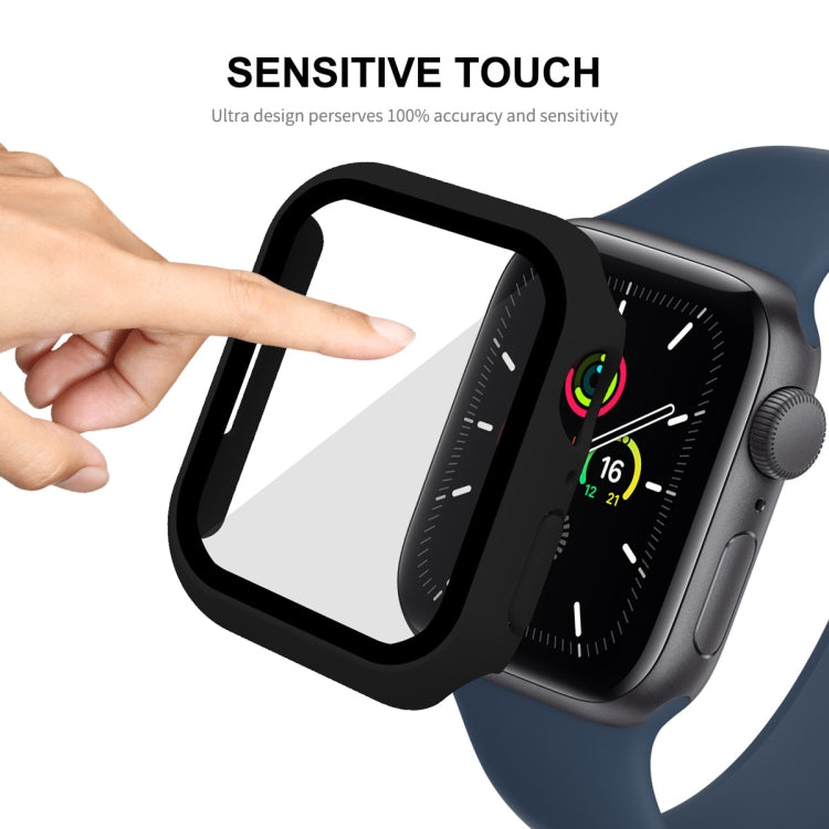 ENKAY Hat-Prince Cadre PC 2 en 1 + Protecteur en Verre Trempé 9H Couverture Complète pour Apple Watch Series 7 45mm