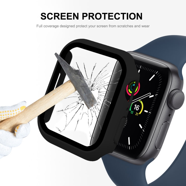 ENKAY Hat-Prince Cadre PC 2 en 1 + Protecteur en Verre Trempé 9H Couverture Complète pour Apple Watch Series 7 45mm