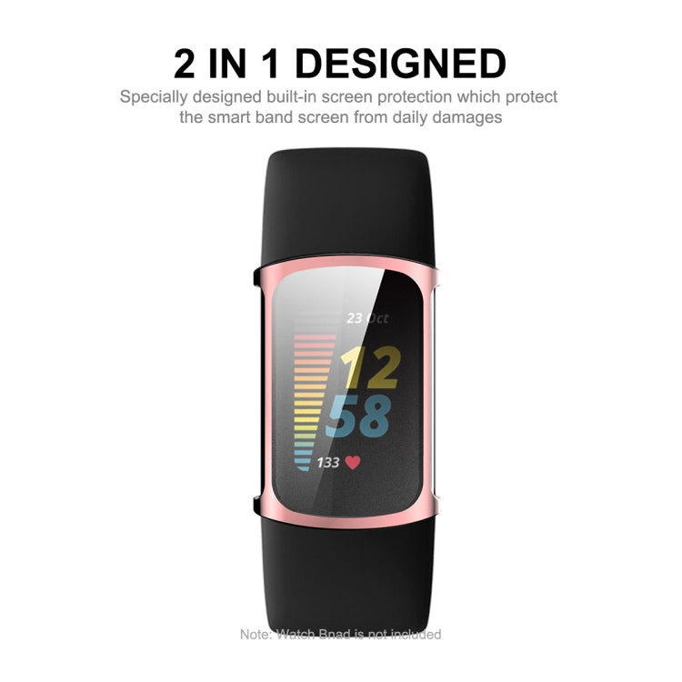 Pour Fitbit Charge 5 ENKAY Hat-Prince Couverture complète Coque en TPU souple galvanisée Housse résistante aux rayures