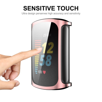 Pour Fitbit Charge 5 ENKAY Hat-Prince Couverture complète Coque en TPU souple galvanisée Housse résistante aux rayures