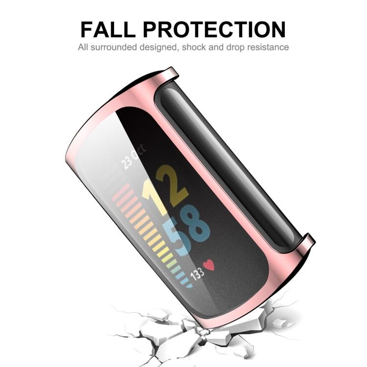 Pour Fitbit Charge 5 ENKAY Hat-Prince Couverture complète Coque en TPU souple galvanisée Housse résistante aux rayures