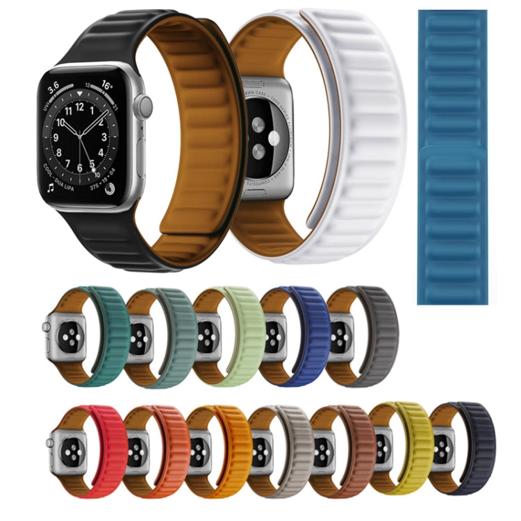 Bracelet de montre à bracelet magnétique en silicone pour la série Apple Watch, 7 41mm / 6&SE&5&4 40mm / 3&2&1 38mm, 7 45mm / 6&SE&5&4 44mm / 3&2&1 42mm
