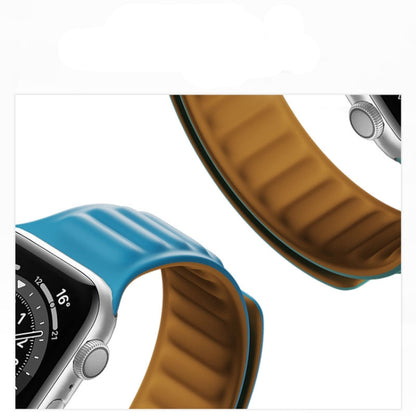 Bracelet de montre à bracelet magnétique en silicone pour la série Apple Watch, 7 41mm / 6&SE&5&4 40mm / 3&2&1 38mm, 7 45mm / 6&SE&5&4 44mm / 3&2&1 42mm