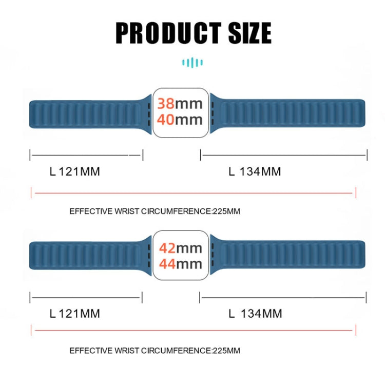Bracelet de montre à bracelet magnétique en silicone pour la série Apple Watch, 7 41mm / 6&SE&5&4 40mm / 3&2&1 38mm, 7 45mm / 6&SE&5&4 44mm / 3&2&1 42mm