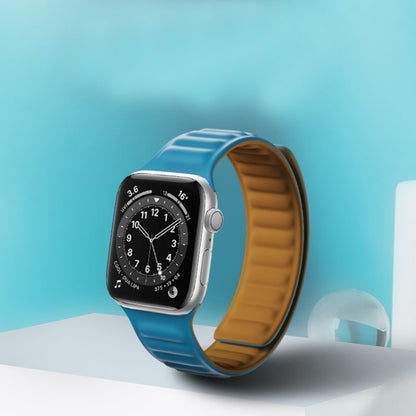 Bracelet de montre à bracelet magnétique en silicone pour la série Apple Watch, 7 41mm / 6&SE&5&4 40mm / 3&2&1 38mm, 7 45mm / 6&SE&5&4 44mm / 3&2&1 42mm
