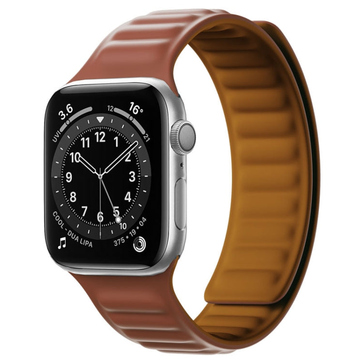Bracelet de montre à bracelet magnétique en silicone pour la série Apple Watch, 7 41mm / 6&SE&5&4 40mm / 3&2&1 38mm, 7 45mm / 6&SE&5&4 44mm / 3&2&1 42mm