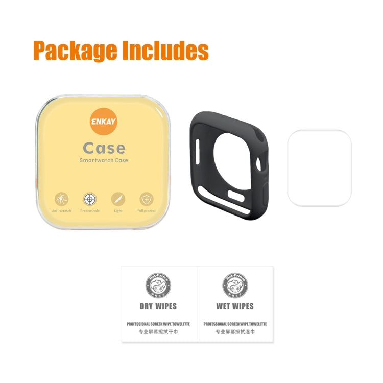 ENKAY Hat-Prince Housse de protection en TPU + Film de protection d'écran en PET à couverture complète pour Apple Watch Series 7 41 mm