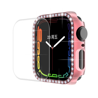 ENKAY Hat-Prince Electroplate PC Diamond Watch Case + Film de protection d'écran PET incurvé à couverture complète pour Apple Watch Series 7 41mm