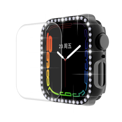 ENKAY Hat-Prince Electroplate PC Diamond Watch Case + Film de protection d'écran PET incurvé à couverture complète pour Apple Watch Series 7 41mm