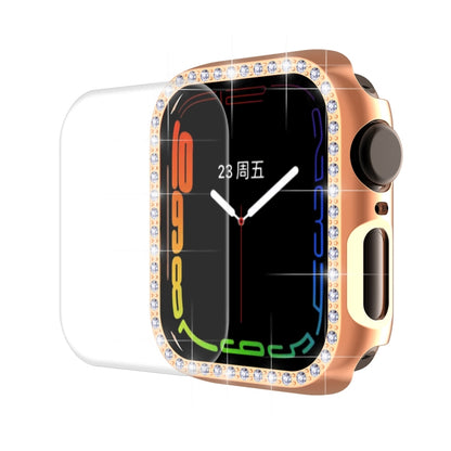 ENKAY Hat-Prince Electroplate PC Diamond Watch Case + Film de protection d'écran PET incurvé à couverture complète pour Apple Watch Series 7 41mm