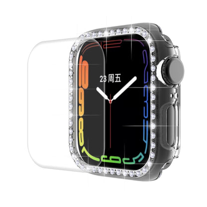ENKAY Hat-Prince Electroplate PC Diamond Watch Case + Film de protection d'écran PET incurvé à couverture complète pour Apple Watch Series 7 41mm