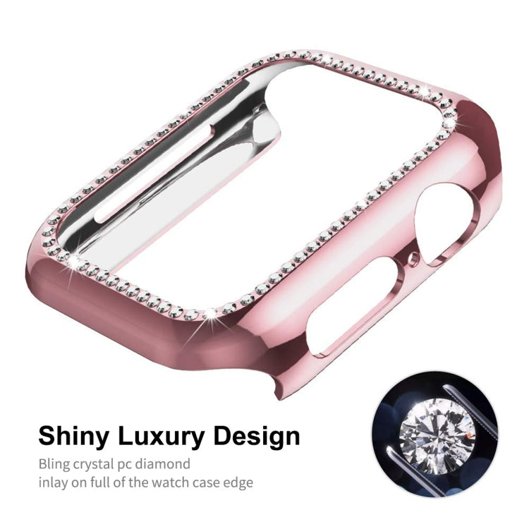 ENKAY Hat-Prince Electroplate PC Diamond Watch Case + Film de protection d'écran PET incurvé à couverture complète pour Apple Watch Series 7 41mm