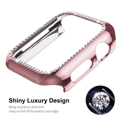 ENKAY Hat-Prince Electroplate PC Diamond Watch Case + Film de protection d'écran PET incurvé à couverture complète pour Apple Watch Series 7 41mm