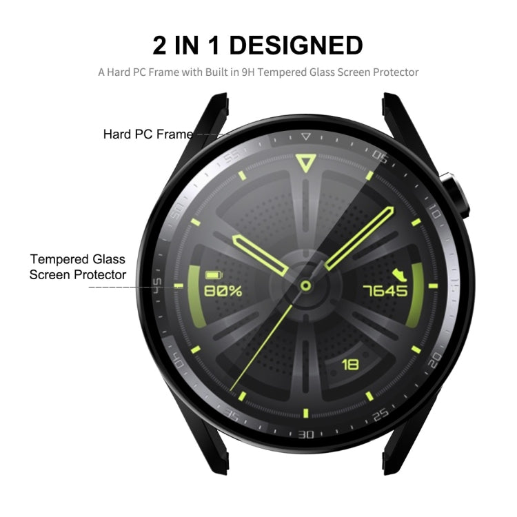 Pour Huawei Watch GT 3 46mm ENKAY Matte PC Frame + étui de protection en verre trempé